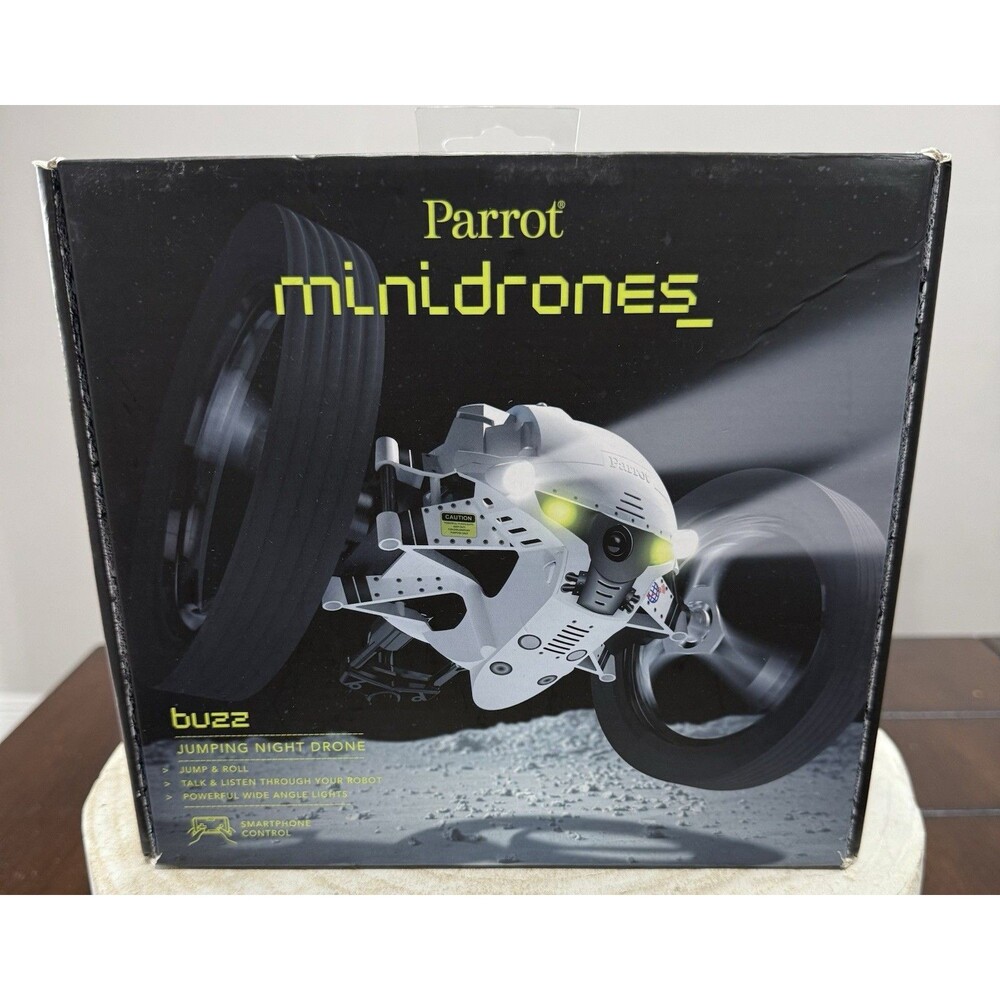 Parrot MiniDrones Jumping Night Drone Buzz White Robot App Controlled